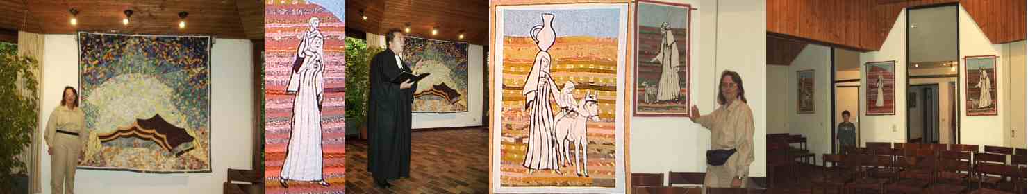 Auftragsarbeit einer protestantischen Kirche in Mörfelden: Abraham. Da muslimische Kinder dort auch Nachhilfe erhalten, bat man mich um Quilts unter dem Thema: Abraham.